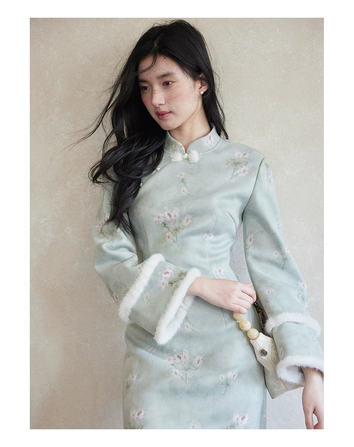 TYANG New Chinese Style Suede Cheongsam Dress