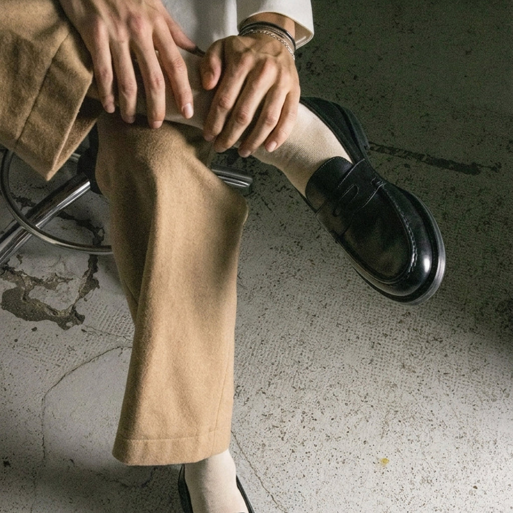 TERRAKOO Leather Slip-On Round-Toe Loafer