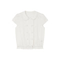 KANO Lace Peter Pan Collar Puff-Sleeve Blouse