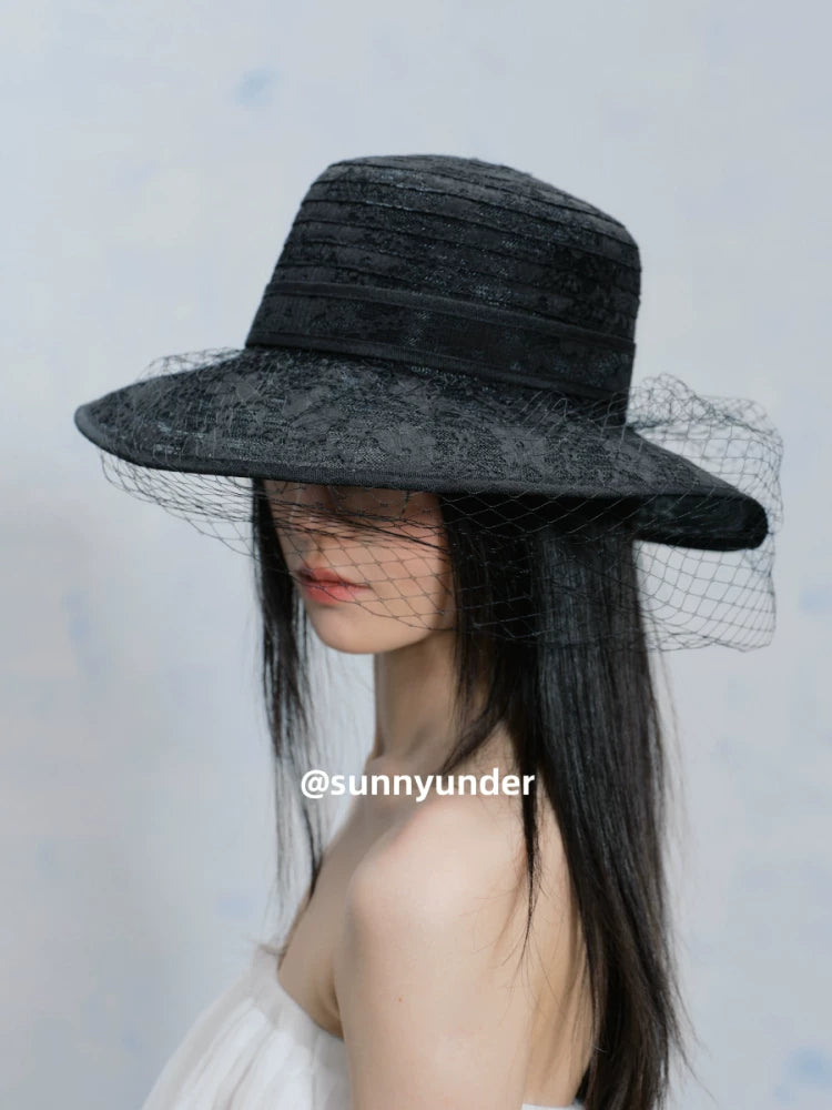 Sunnyunder Vintage Big Flower Lace Hat