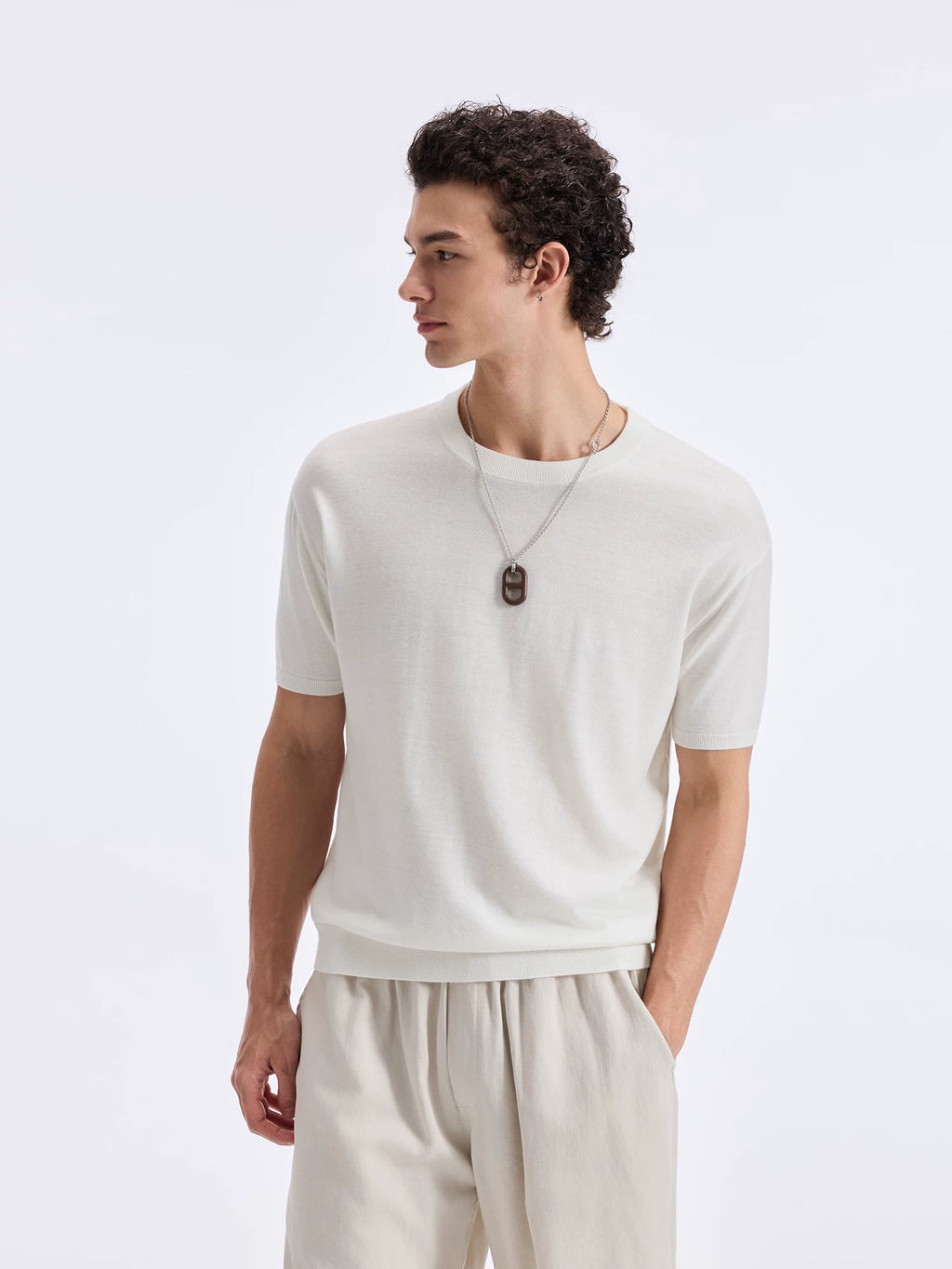BODYDREAM Merino Wool Muscle-Enhancing Shoulder-Widening Knit Tee