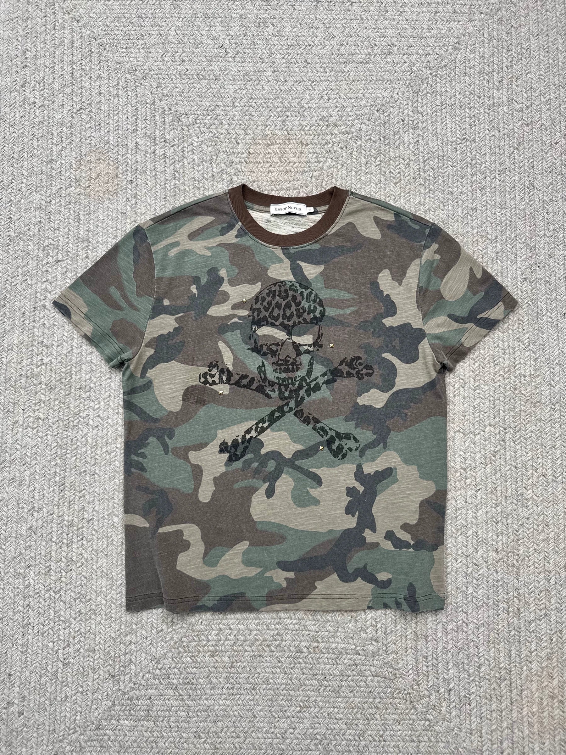 Erole Camo Handmade Rivet Patch Drop-Shoulder Tee