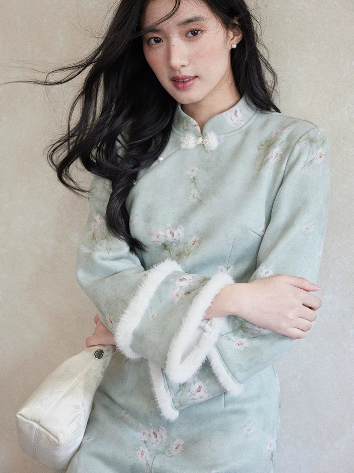 TYANG New Chinese Style Suede Cheongsam Dress