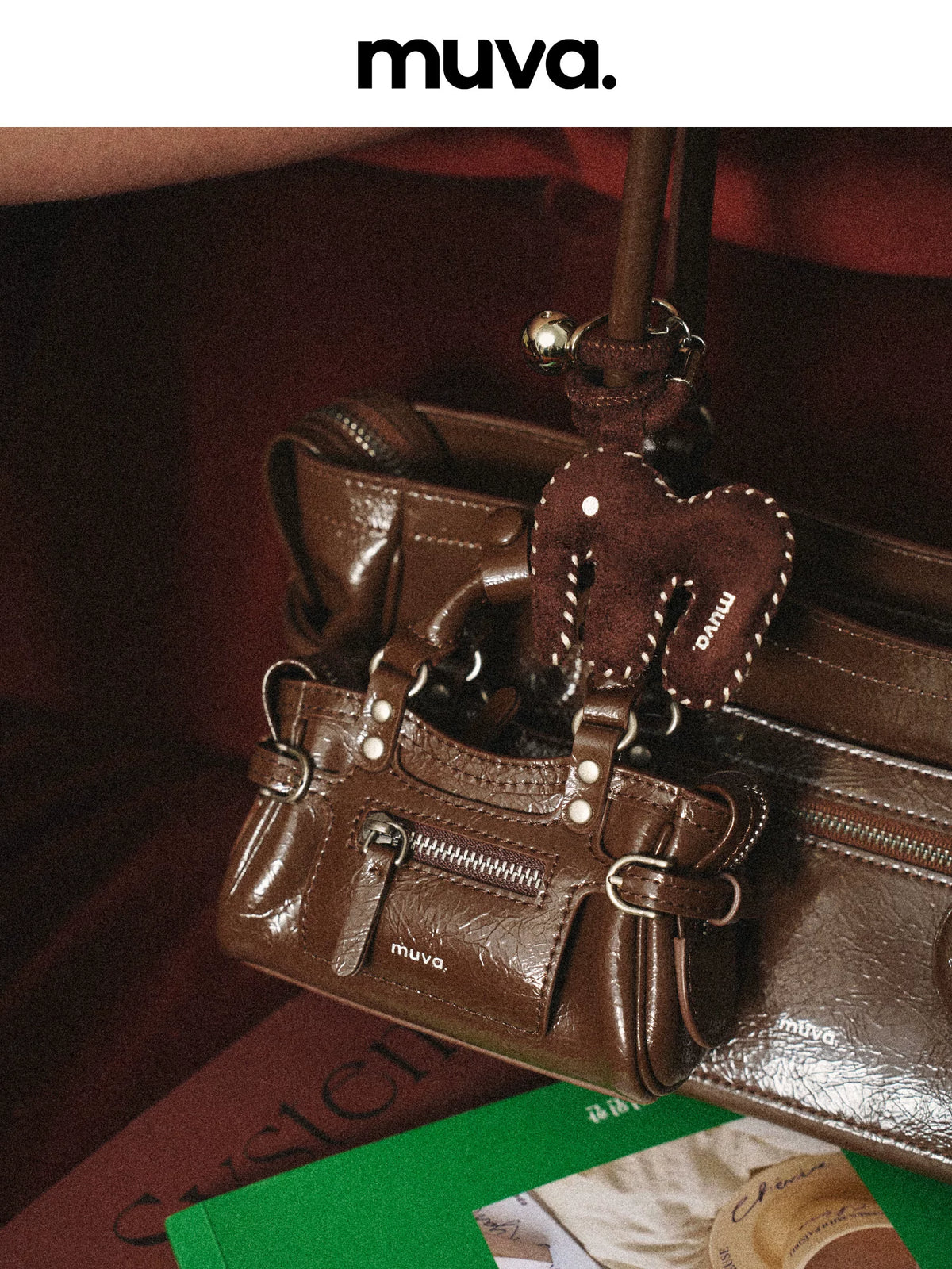 muva. Leather Zip-Top Mini Crossbody Bag