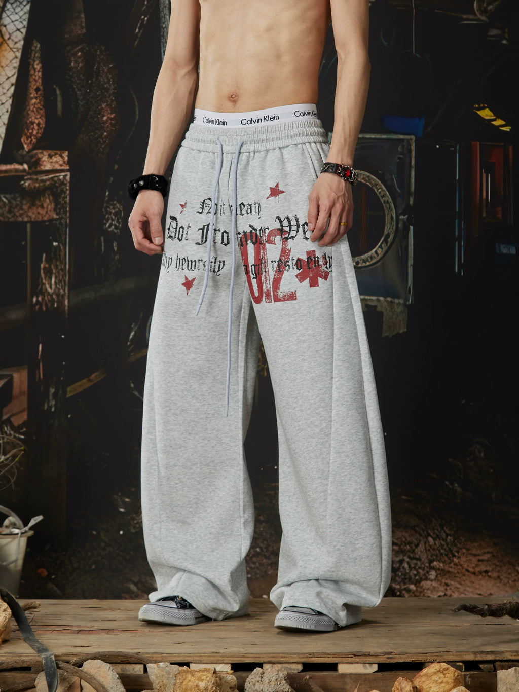 NUndeFineD Totem Print Loose Casual Sweatpants