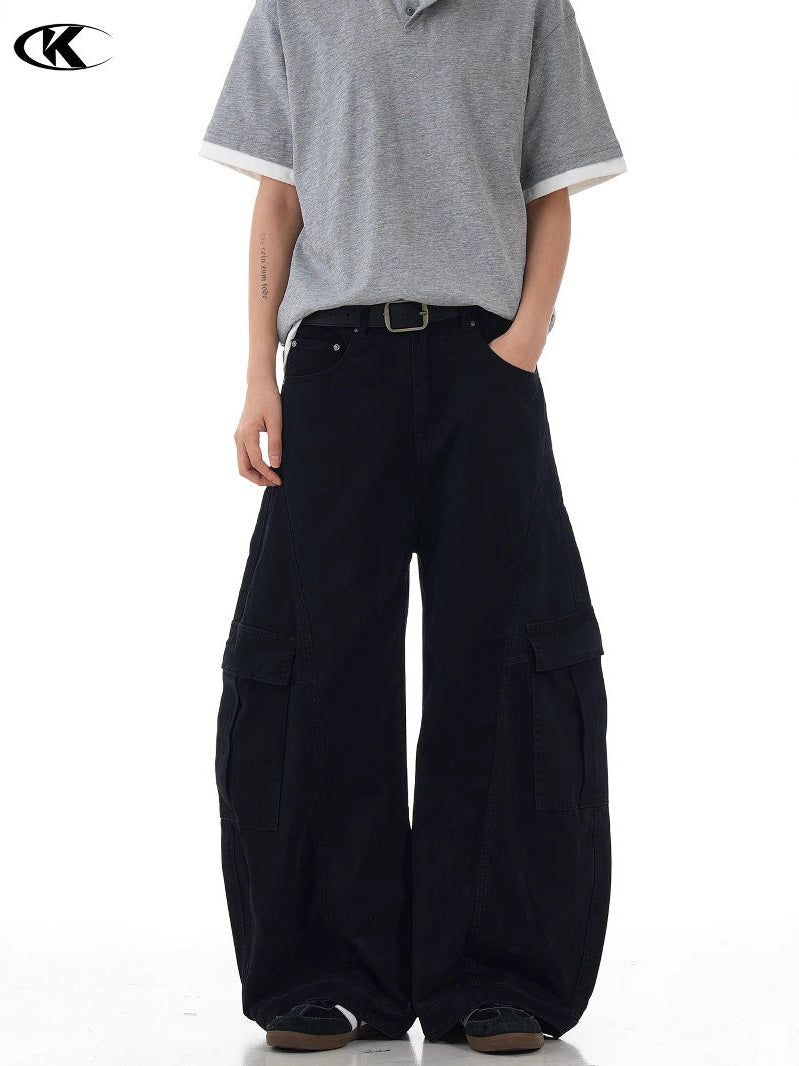 11KN Retro Loose and Thin Casual Wide-leg Trousers