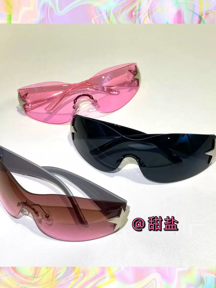 Salty gummy Y2K Retro Rimless Punk Sunglasses