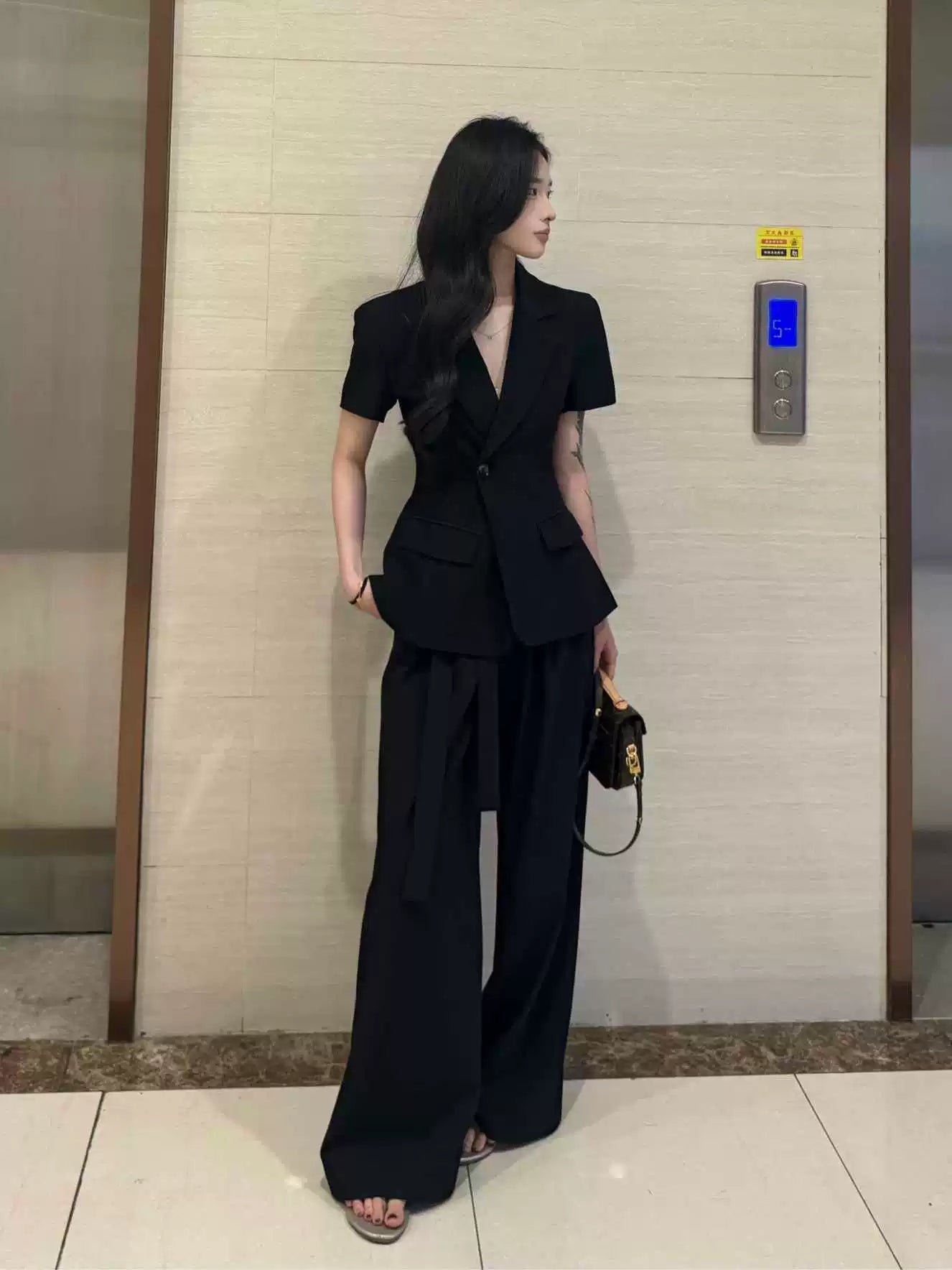 PANPANSTUDIO Suit Medium and Long Wide-leg Pants