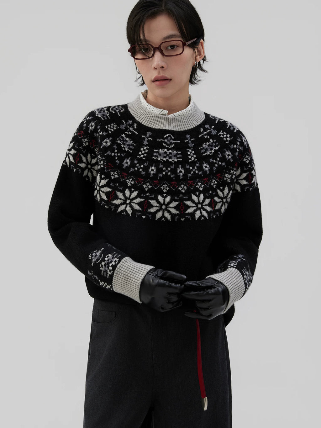 Sameuoo Casual Versatile Jacquard Sweater