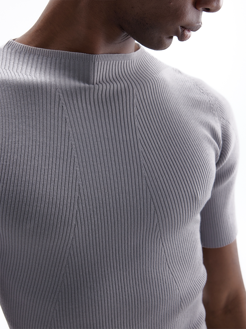BEVAN UP Tencel Wool 3D Textured Slim Fit Knit Tee