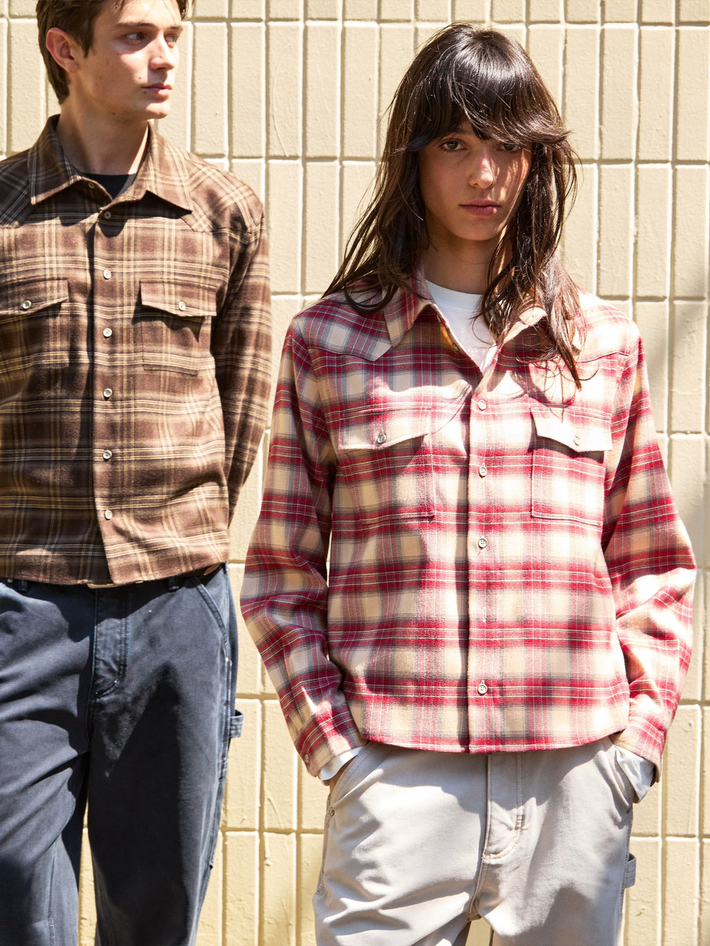 VLABMADE 90s Western Plaid Patchwork Relaxed Fit Shirt