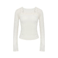 Wildberry Square Neck Floral Knit Long-Sleeve Top