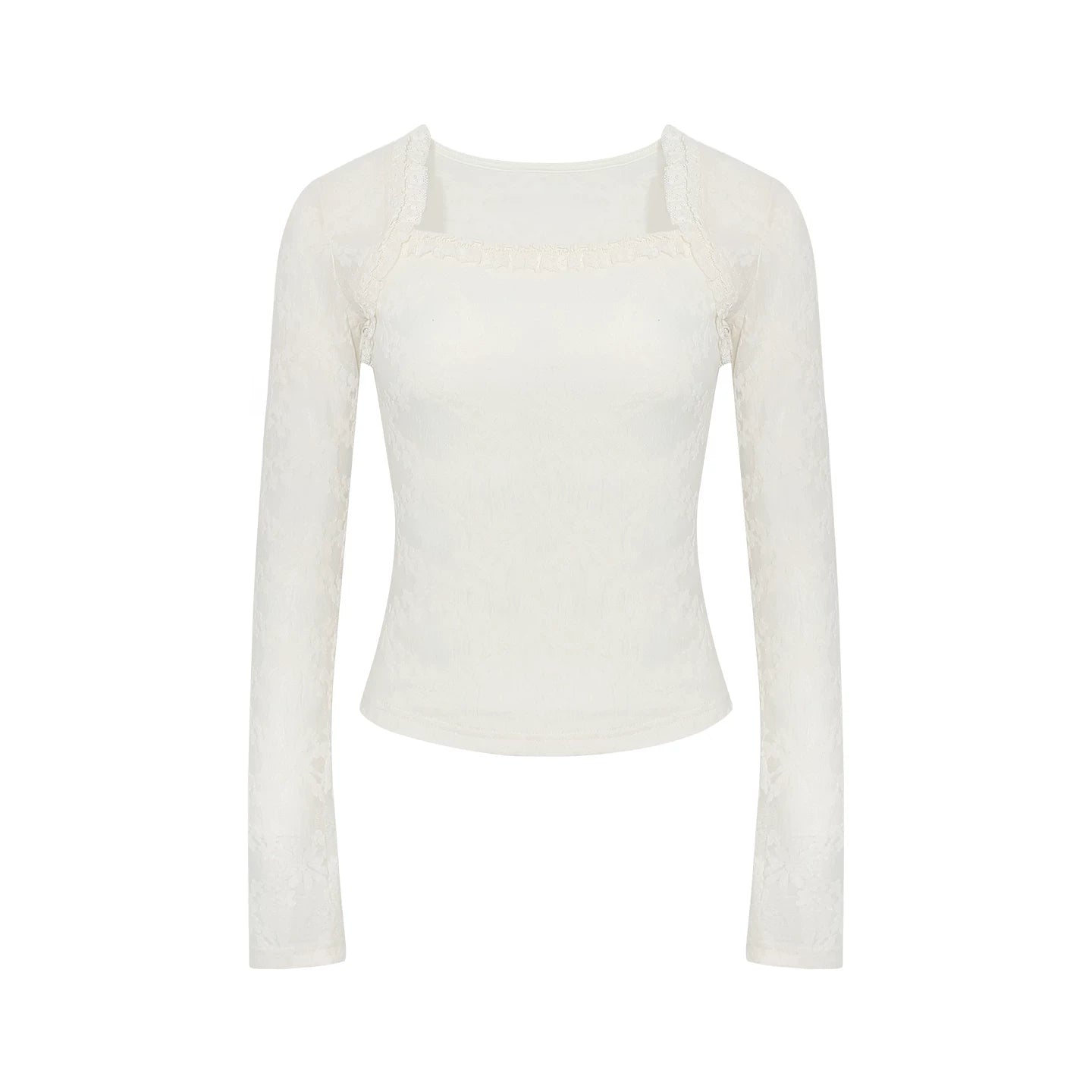 Wildberry Square Neck Floral Knit Long-Sleeve Top