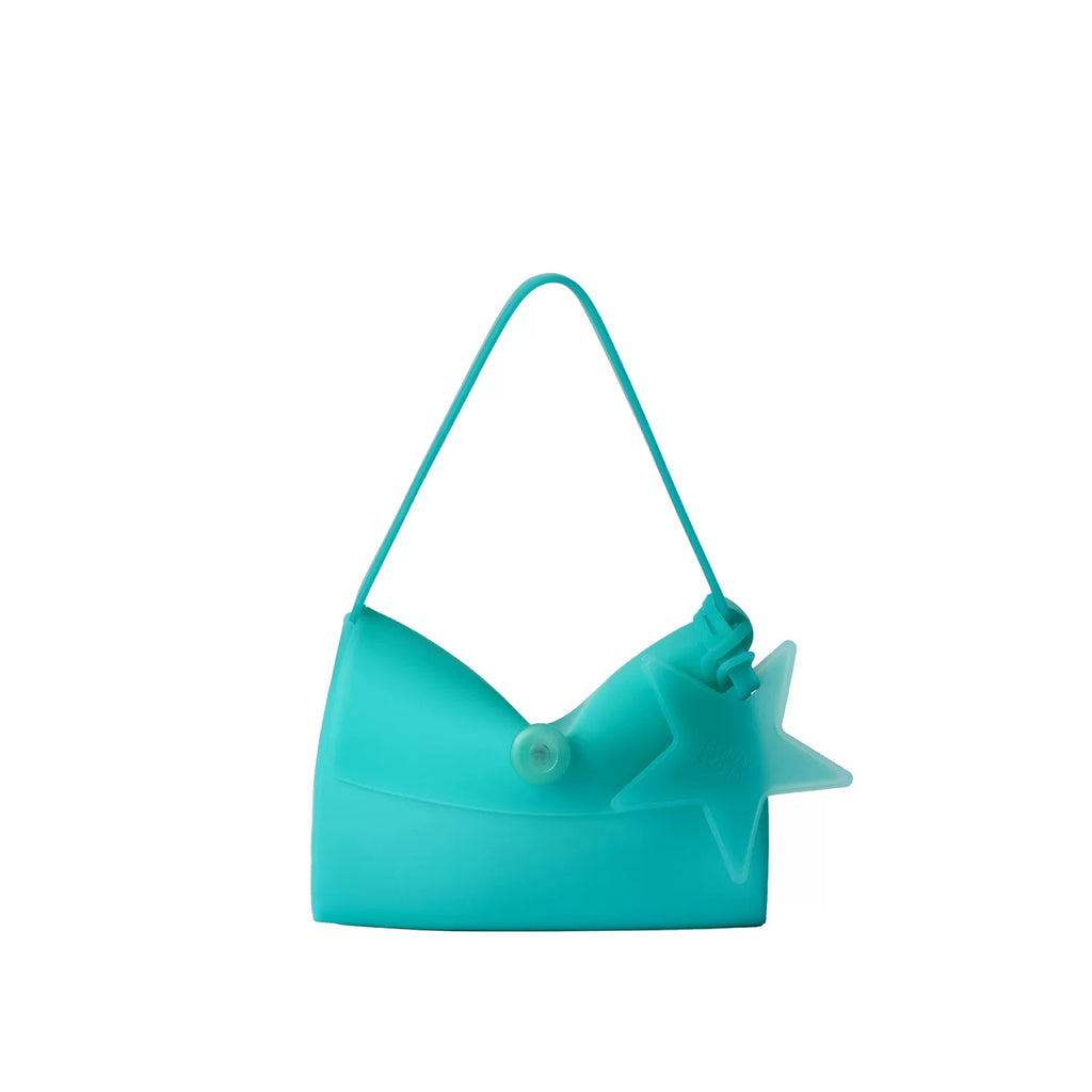 ECODAY Green Faux Leather Square Shoulder Bag - Snap Closure