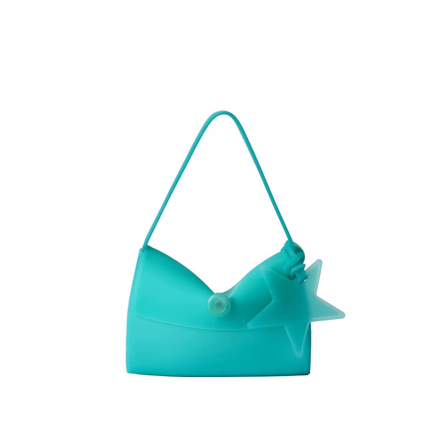 ECODAY Green Faux Leather Square Shoulder Bag - Snap Closure