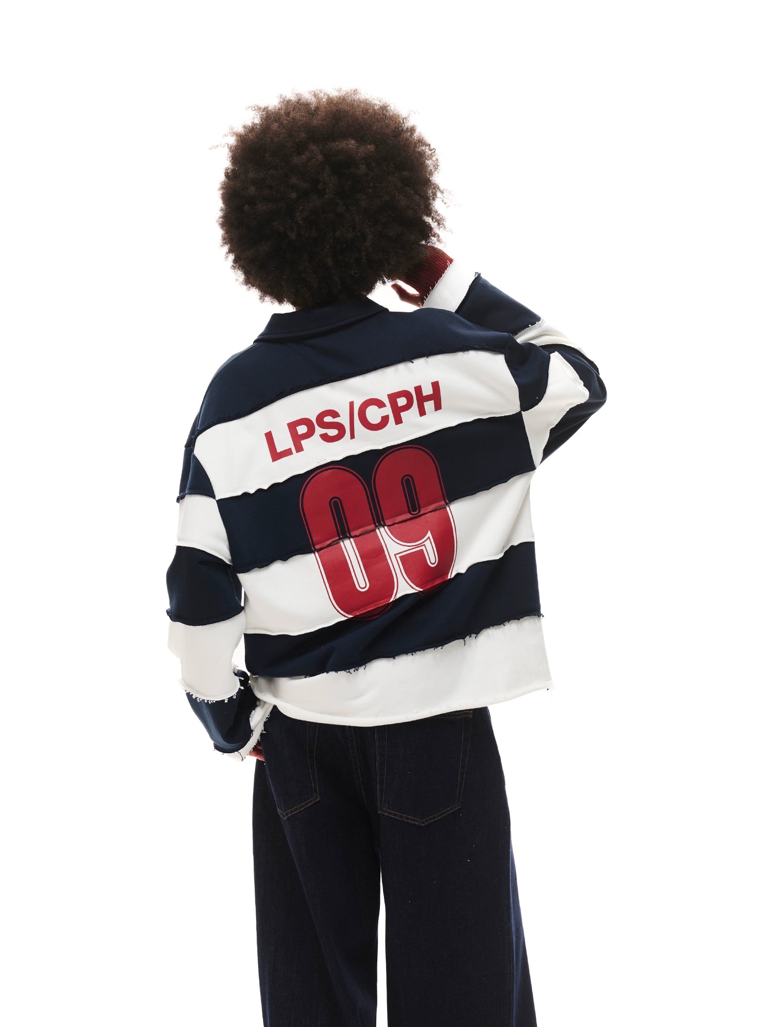 Loopsoon Two-tone Stitching Creative Polo Sweater