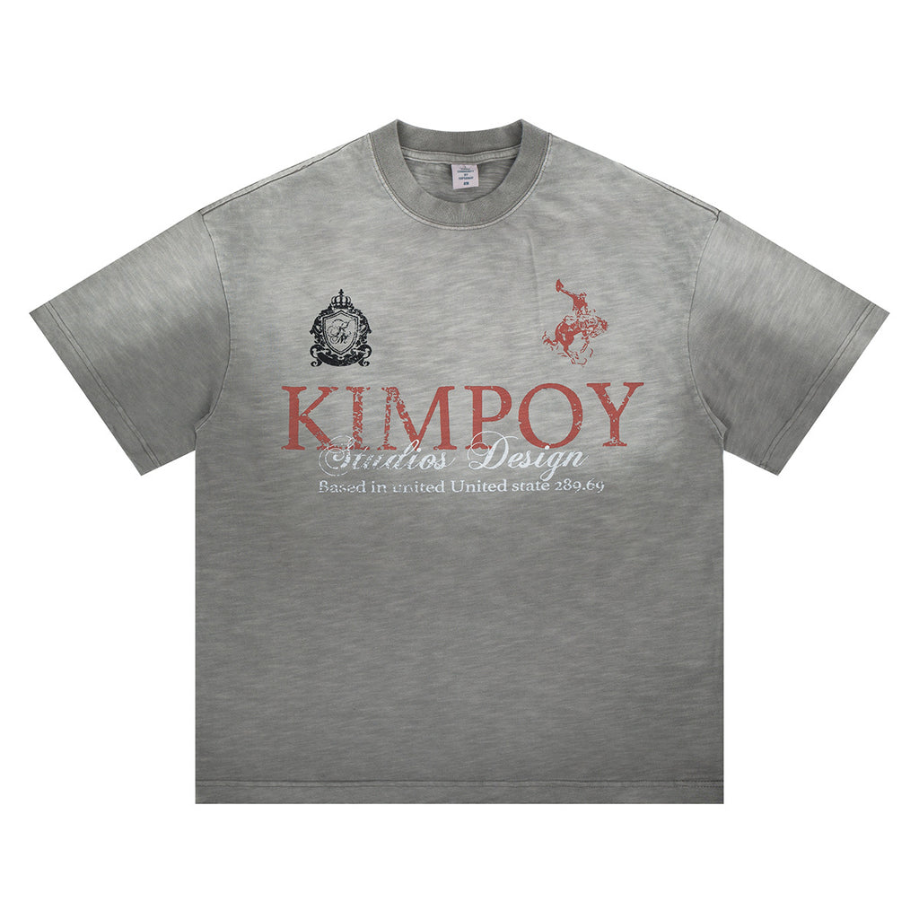 SUPER WAY Gradual Change Letter Print Tee