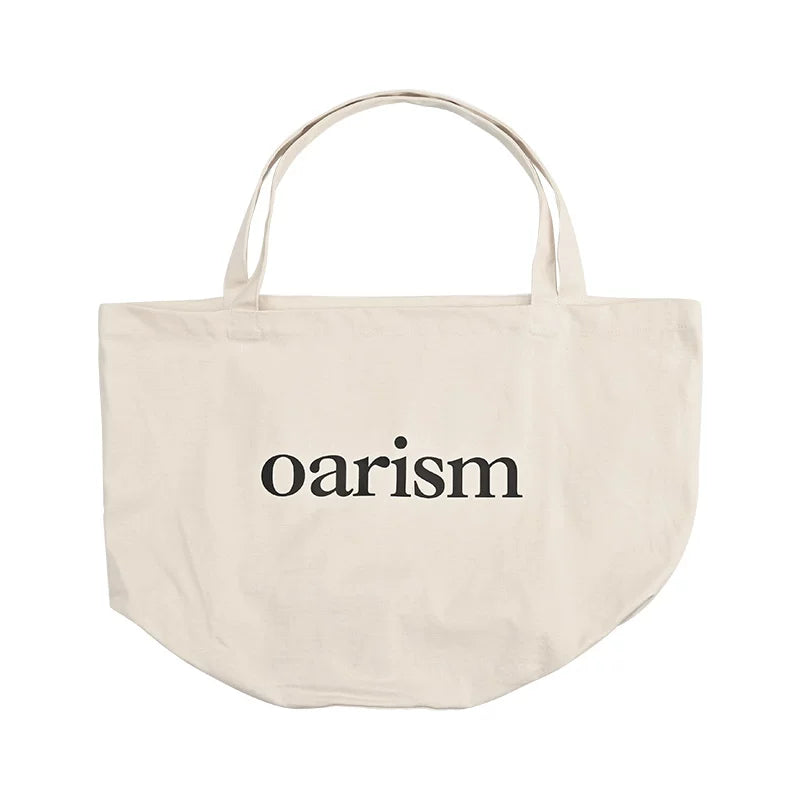 oarism Cotton Canvas Embroidered Tote Bag - Open-Top