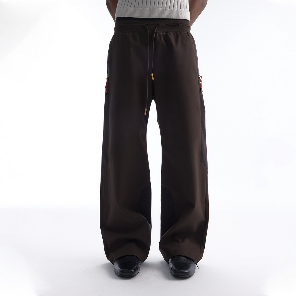BEVAN UP Mocha Brown Breathable Straight-Leg Pants
