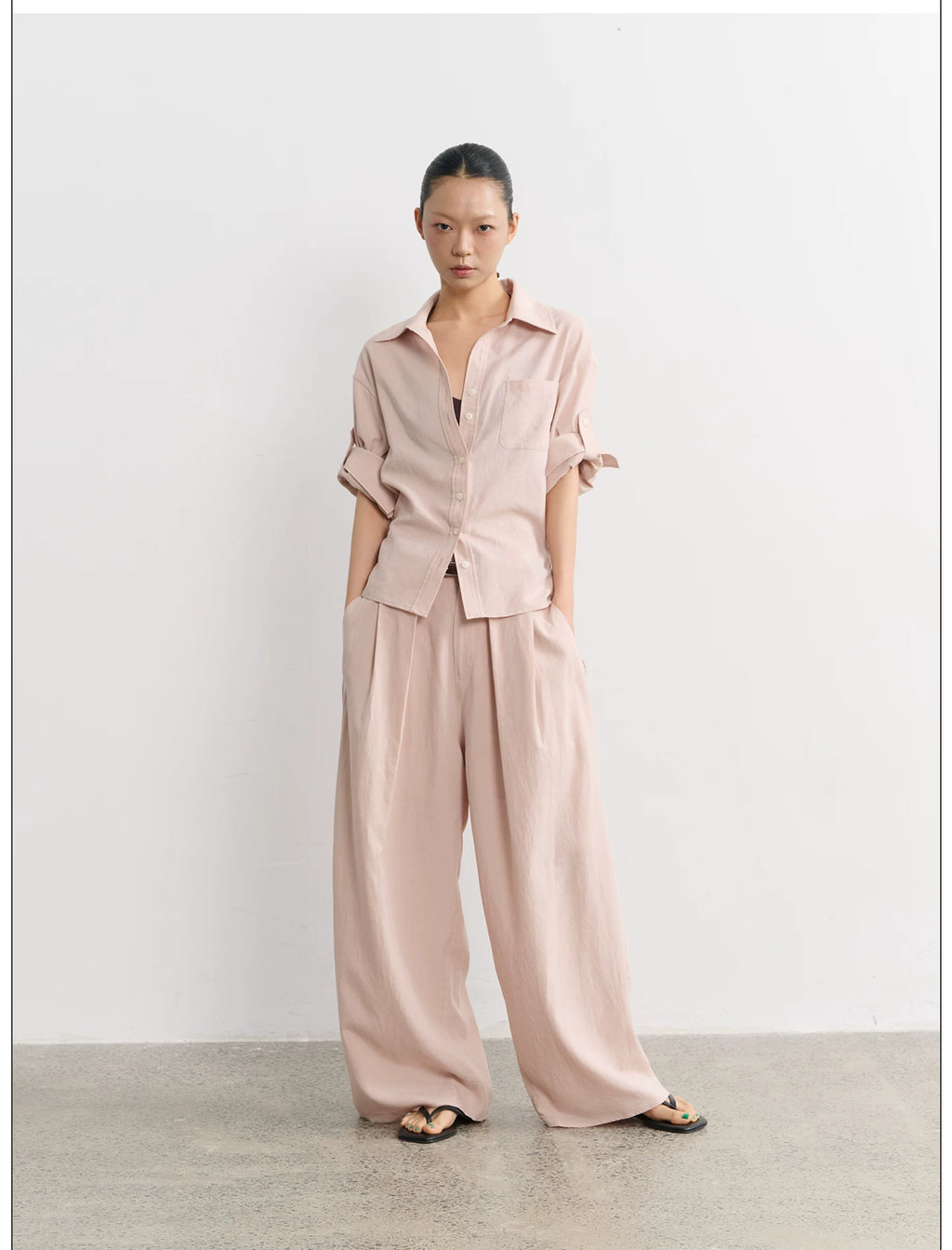LINY LIBERTY Adjustable Waist Buckle Breathable Light Shirt