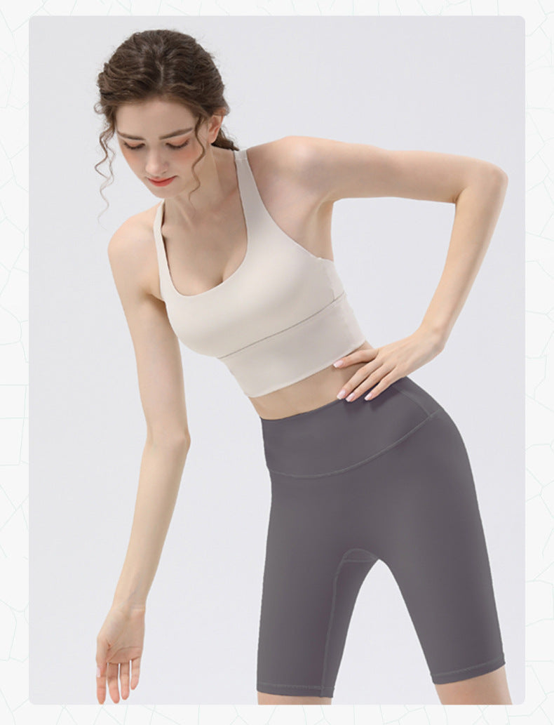 TIANQINGSE Sports Yoga Vest Solid Cup Cross Back