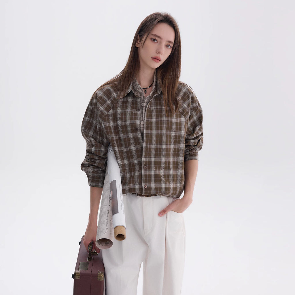 CHOR Raglan Plaid Long-Sleeve Shirt
