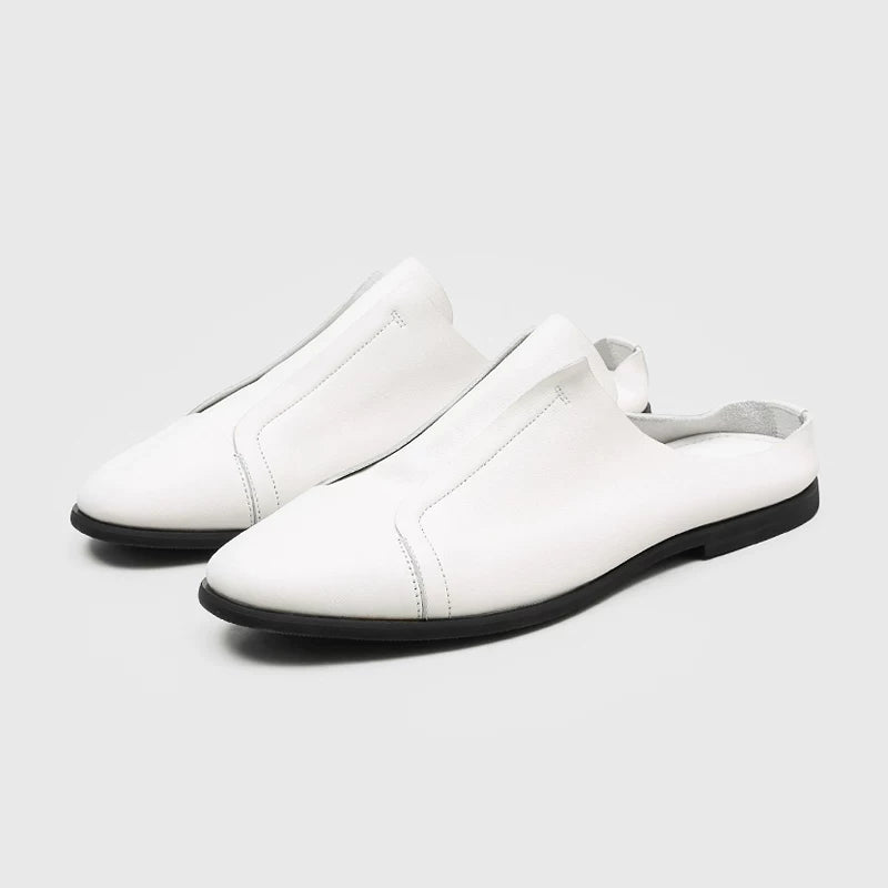 RZAAZ Leather Hand-Stitched Slip-On Mule