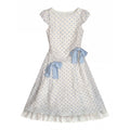 RRFIGHT Blue Mist Polka Dot Breathable Slim Fit A-Line Dress