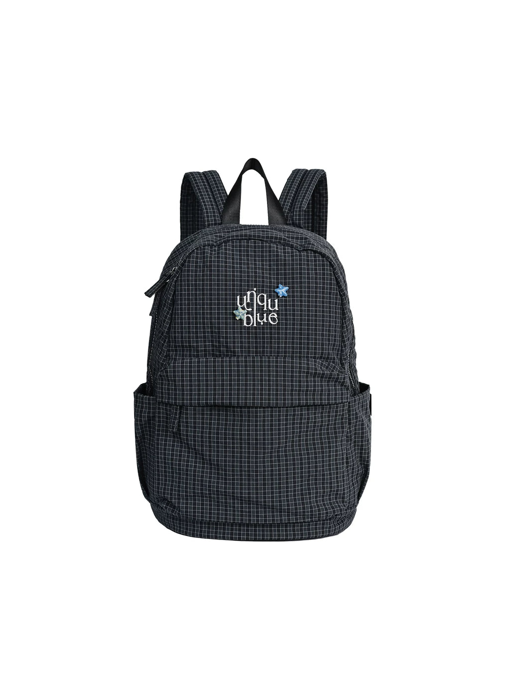 Unique blue Embroidered Canvas Zip-Top Backpack