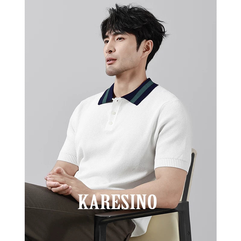 KARESINO Ice Silk Wrinkle-Resistant Slim Fit Polo Shirt