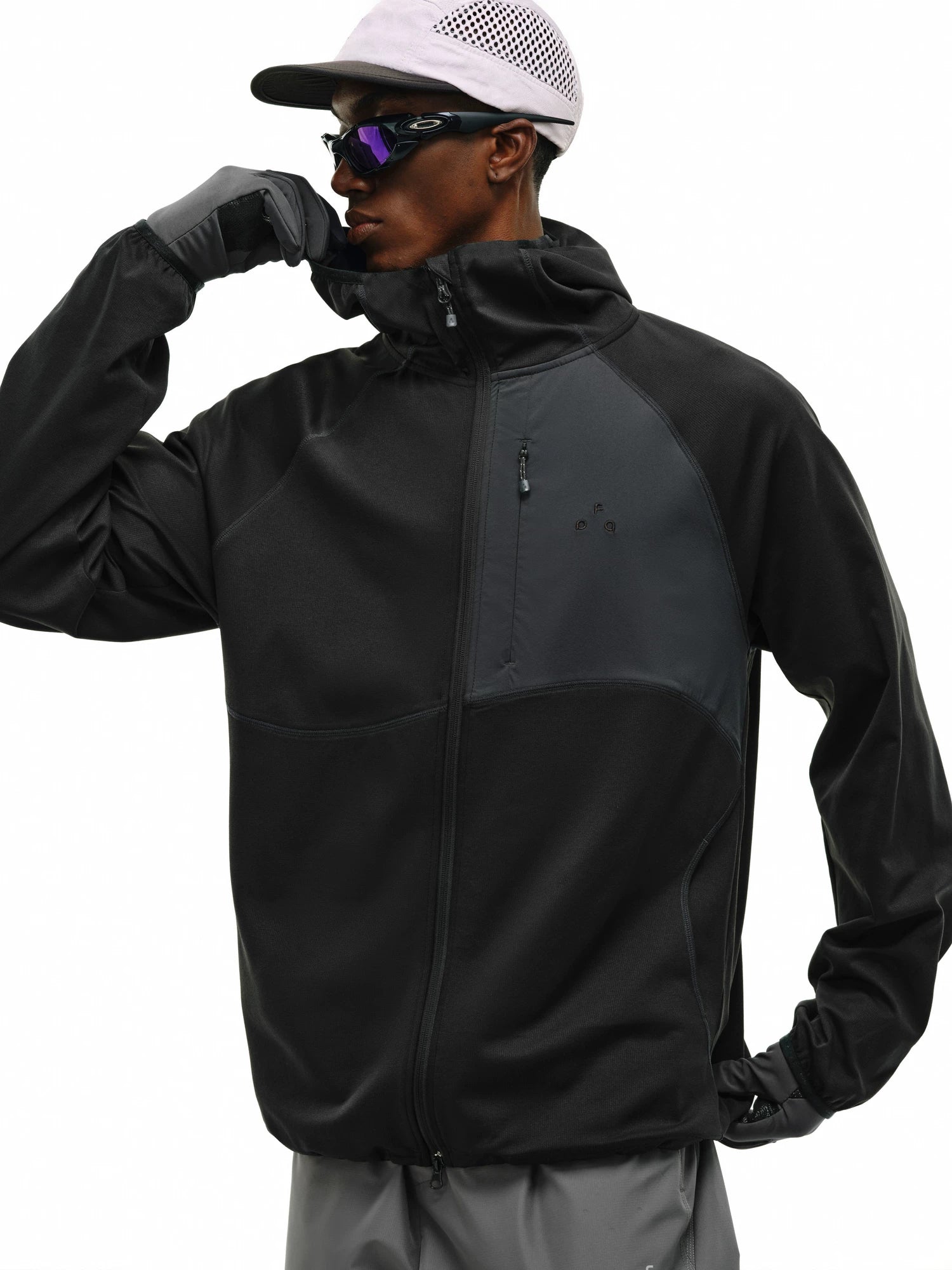 FPA Contrasting Zipper Cardigan Sweater Jacket