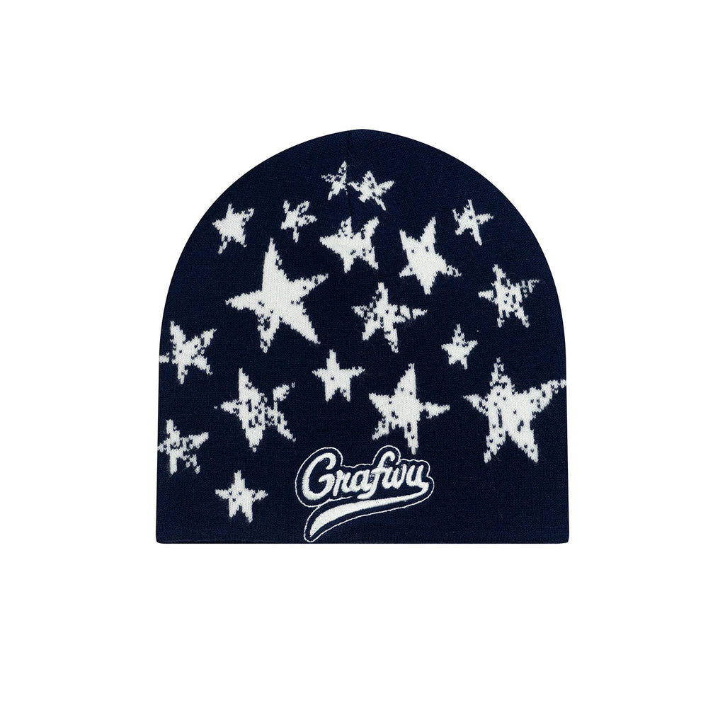 GRAF Brand Distressed Star Retro Knit Beanie