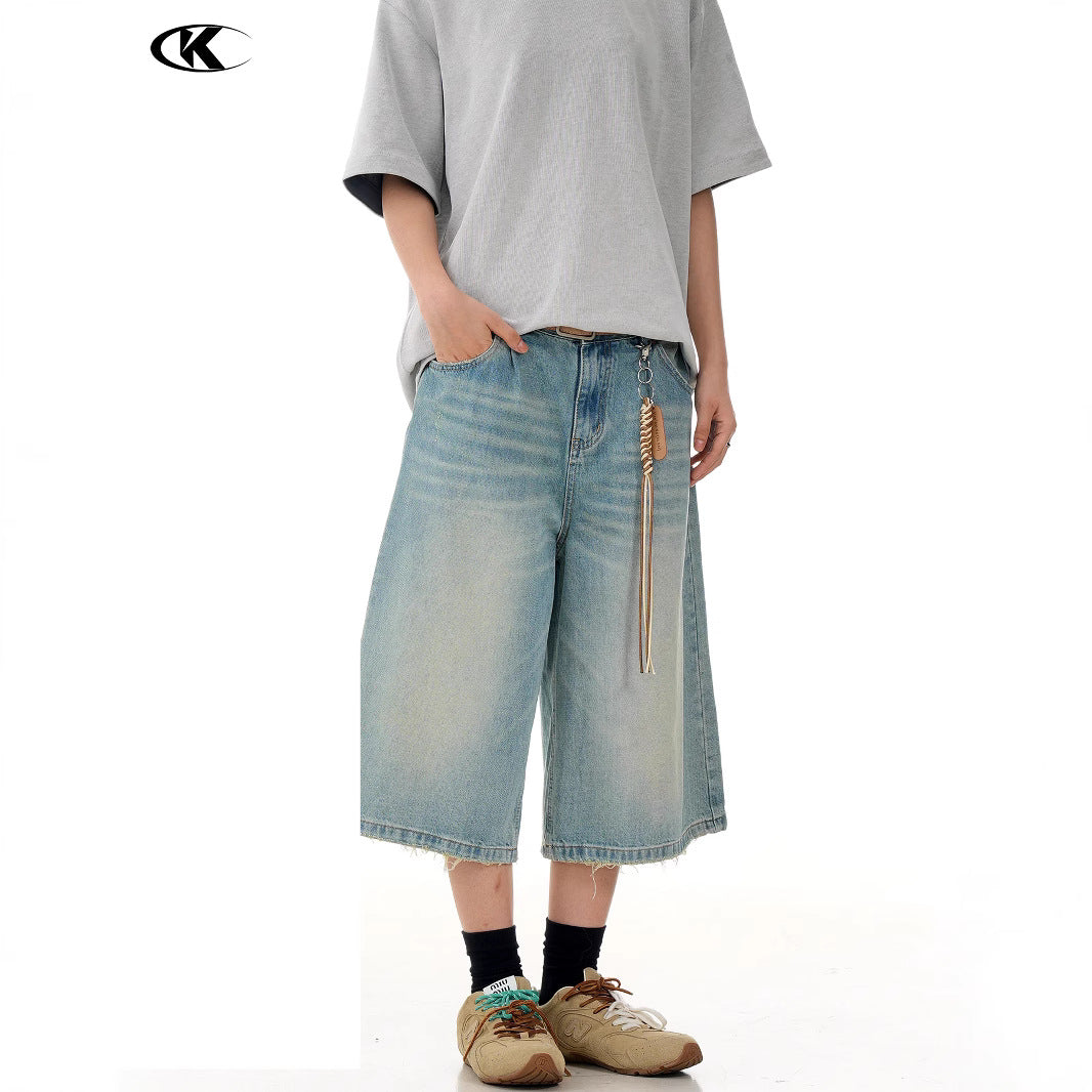 11KN Three-dimensional Cut Straight Loose Casual Shorts
