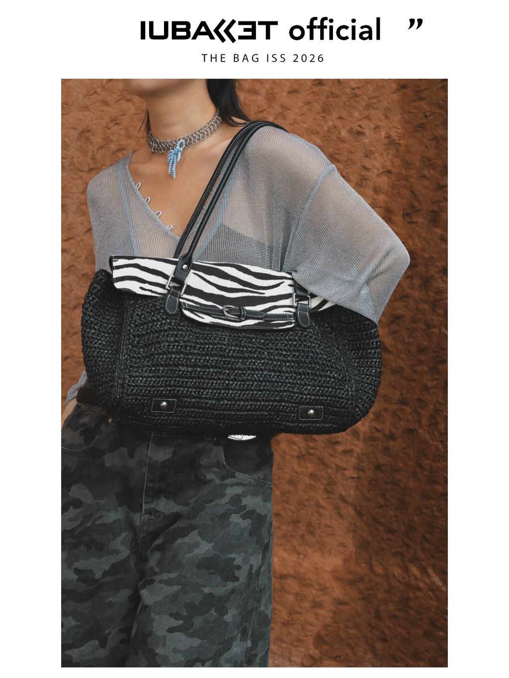 IUBALLET Holiday Wind Woven Large Capacity Tote Bag