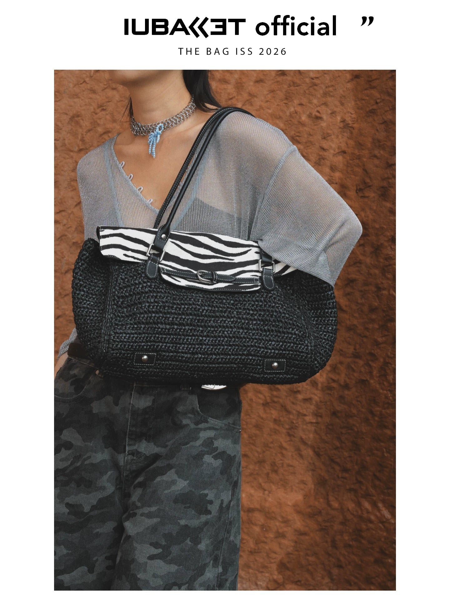 IUBALLET Holiday Wind Woven Large Capacity Tote Bag