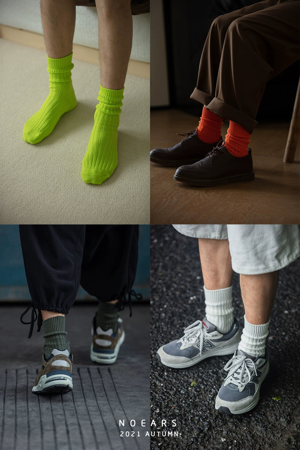 NOEARS Japanese Retro Thick Needle Knitted Socks