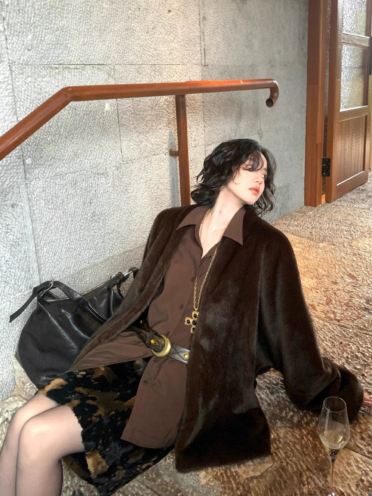 KELIFAN Vintage Eco-Friendly Fur Jacket