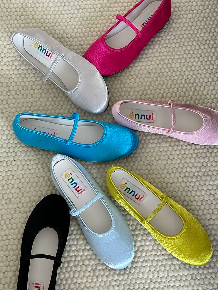 Ennui One-pedal Women's Shallow Mouth Mary Jane Flats