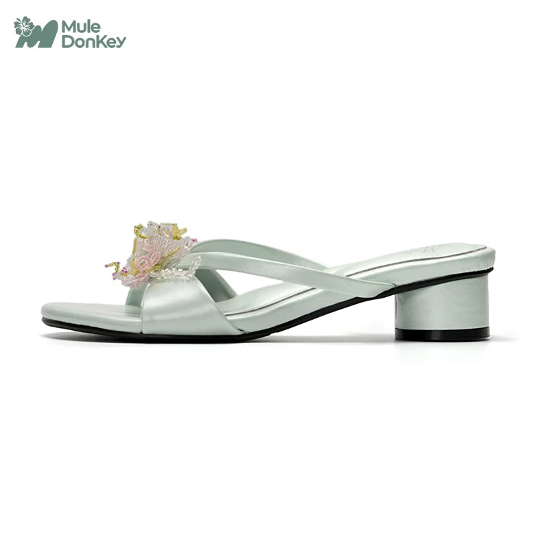 Donkey Flowers in Thick Heel Sandals
