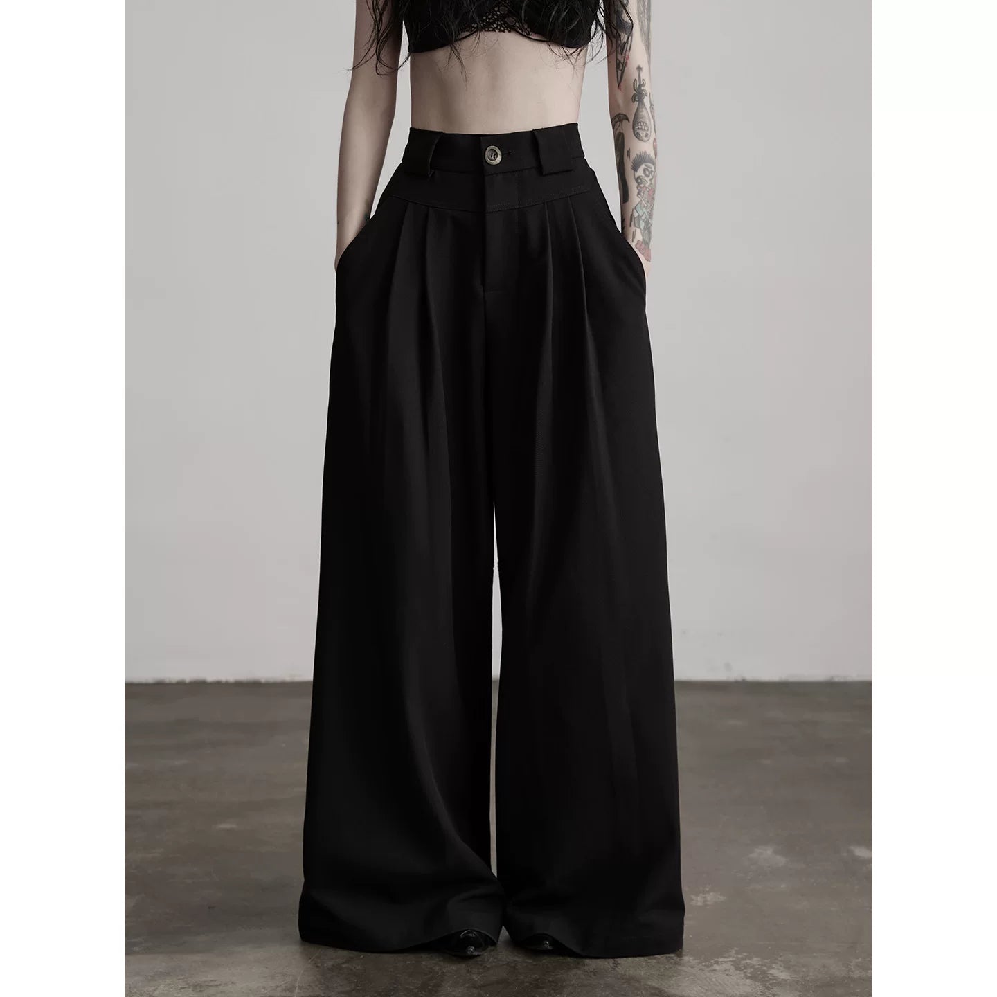INDULGE Loose Versatile Wide Leg Casual Straight Pants