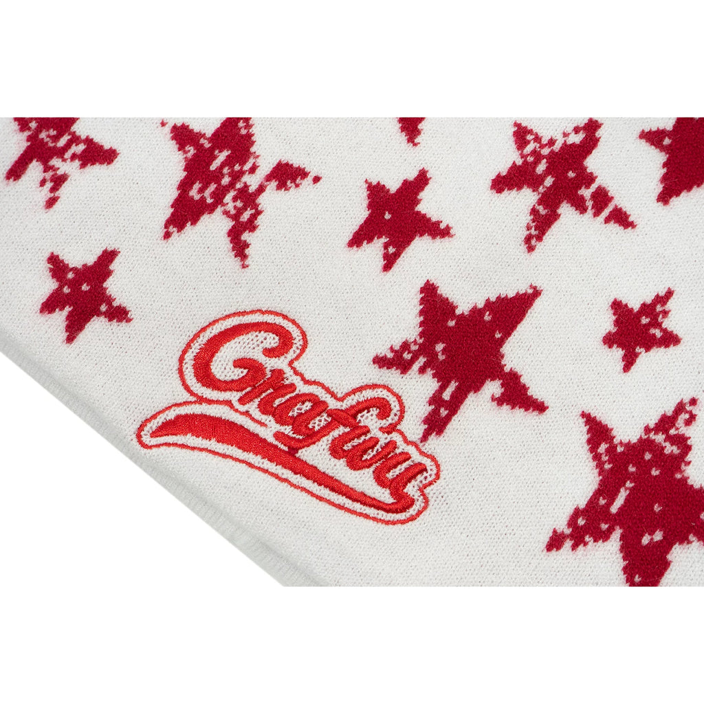 GRAF Brand Distressed Star Retro Knit Beanie