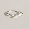 MEZZEM Sterling Silver Diamond-Shaped Black Onyx Open Ring