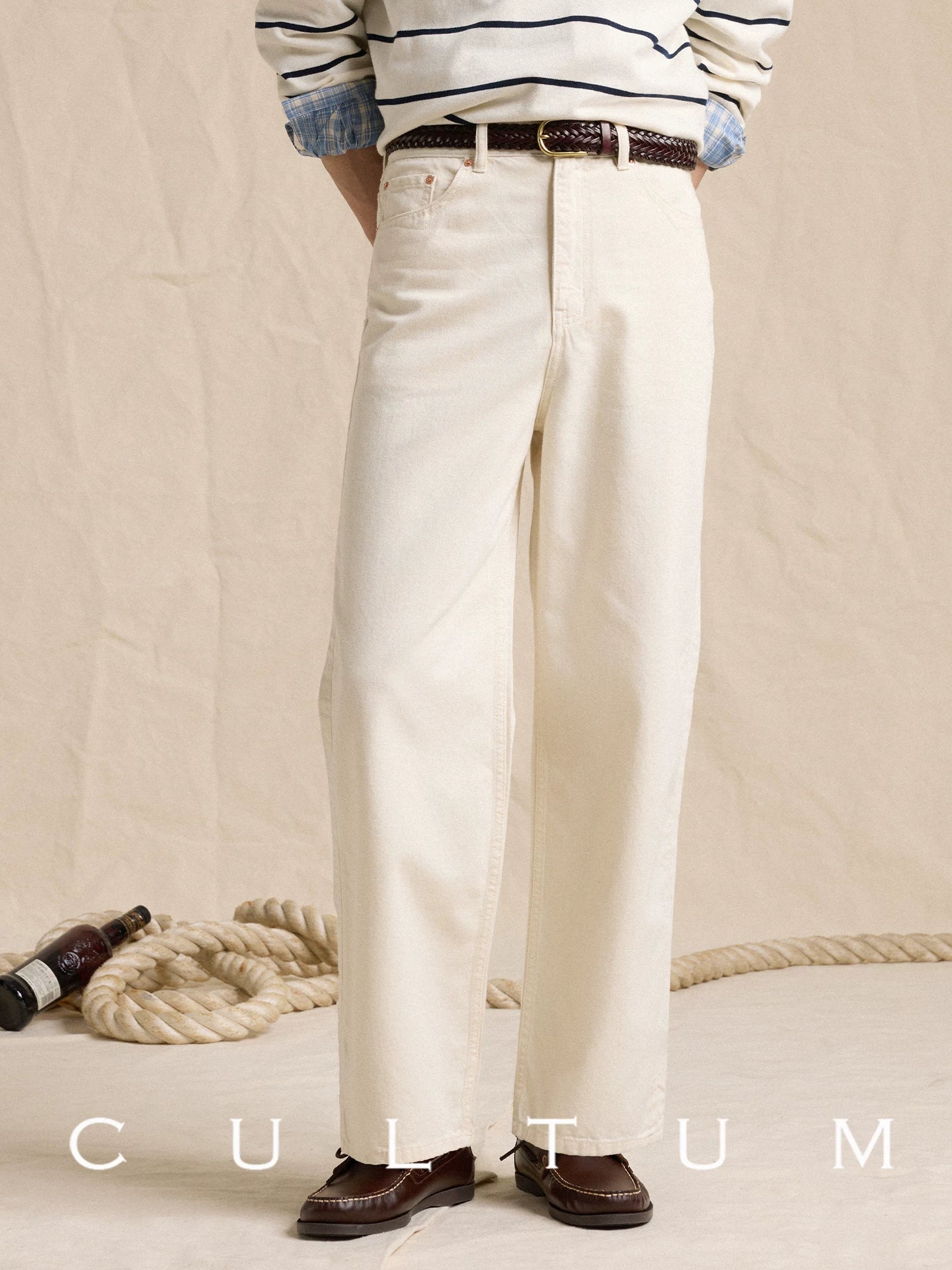 CULTUM High Waist Loose Straight Wide Leg Jeans