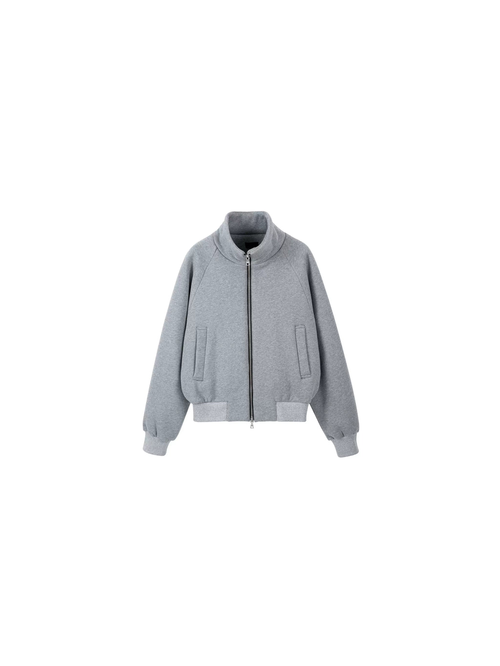 PLUS NO LOGO Fleece Stand-up Collar Jacket Zipper Jacket