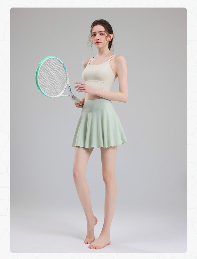 TIANQINGSE Lined Fake Two-piece Skirt