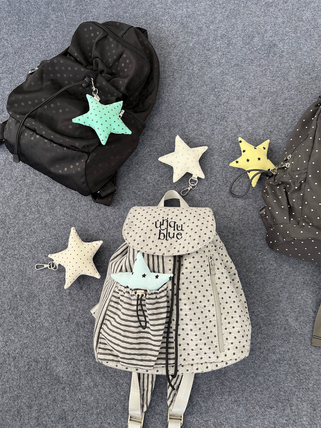 Unique blue Star Plush Phone Charm Keychain Pendant