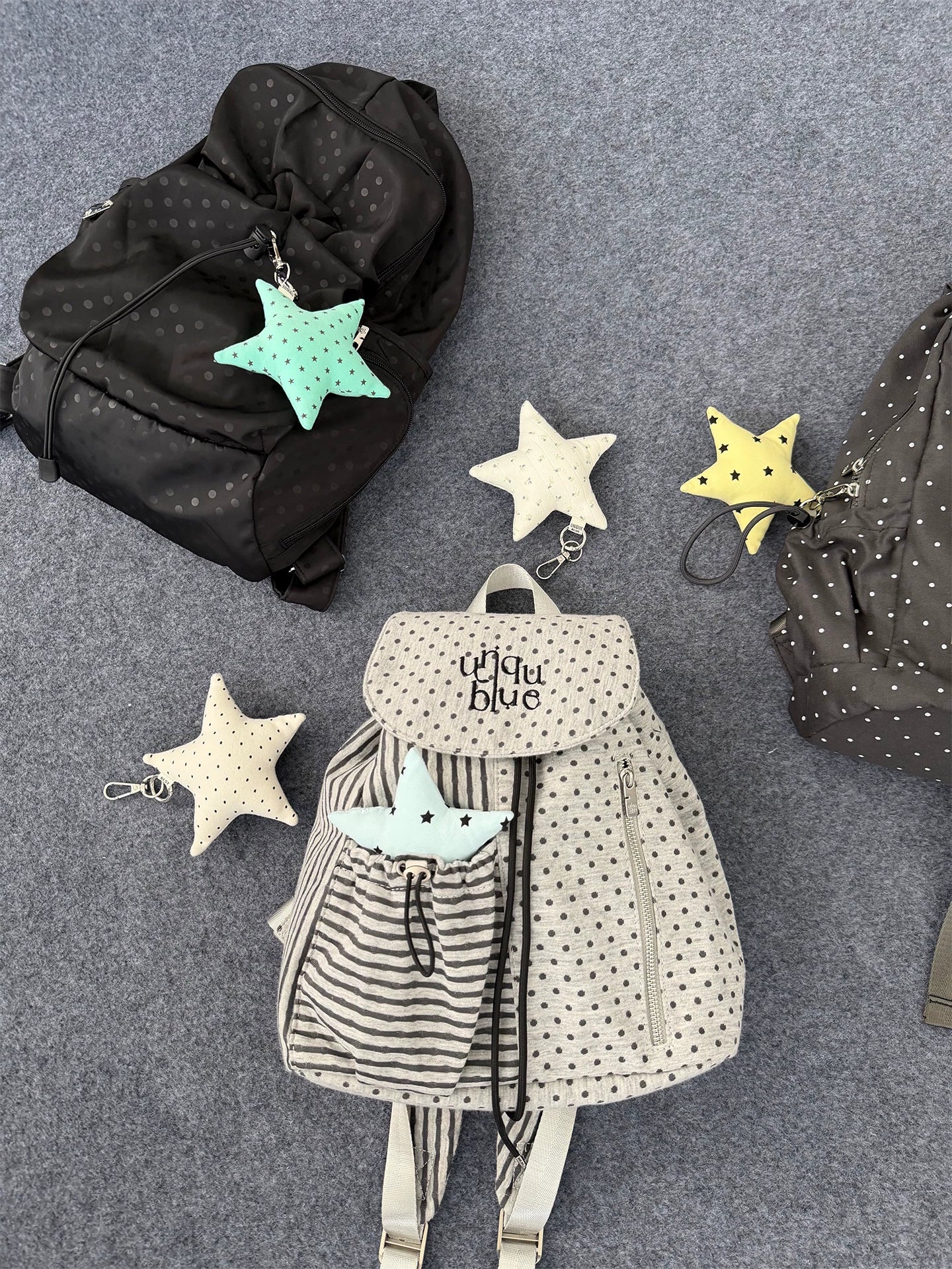 Unique blue Star Plush Phone Charm Keychain Pendant