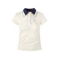 MoodBerry Retro Contrast Polo Cropped Slim-Fit Tee