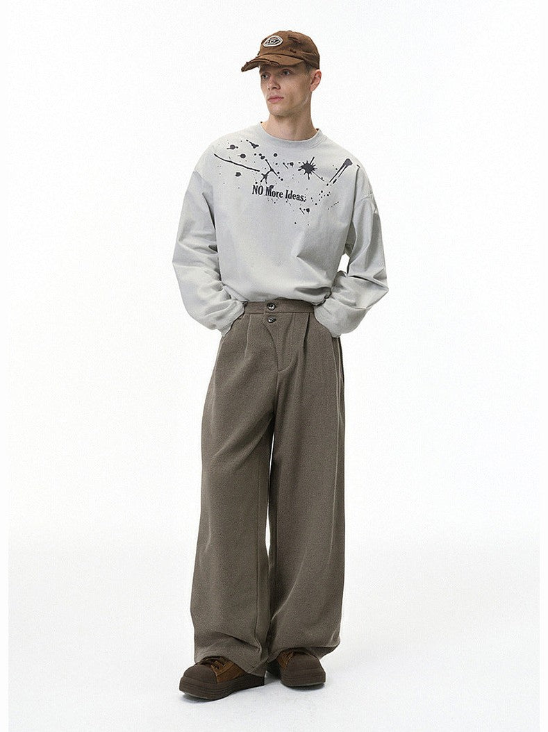 Inflation Double-Breasted Loose Versatile Wide Leg Pants