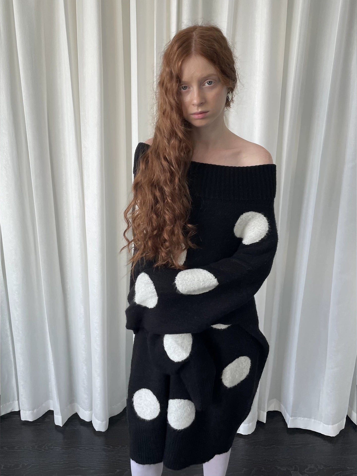 Loosesmell Polka Dot Long Sweater